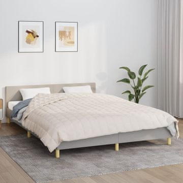Vidaxl Utegnuta deka, krem, 220x230 cm, 15 kg, tkanina