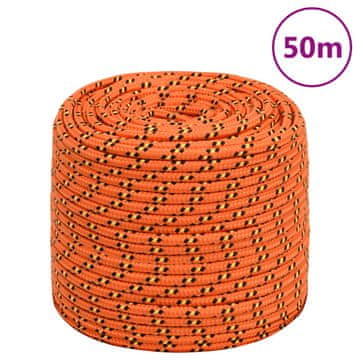 Vidaxl Jedriličarsko uže, narančasto, 8 mm, 50 m, polipropilen