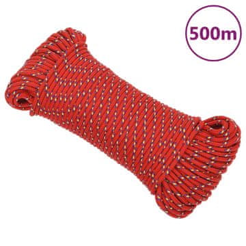 Vidaxl Jedriličarsko uže, crveno, 5 mm, 500 m, polipropilen
