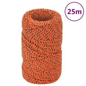 Vidaxl Jedriličarsko uže, narančasto, 2 mm, 25 m, polipropilen