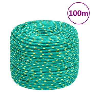 Vidaxl Jedriličarsko uže, zeleno, 8 mm, 100 m, polipropilen