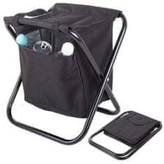 Verkgroup Turistička sklopiva ribička stolica s termo rashladnom torbom crna
