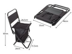 Verkgroup Turistička sklopiva ribička stolica s termo rashladnom torbom i naslonom crne boje