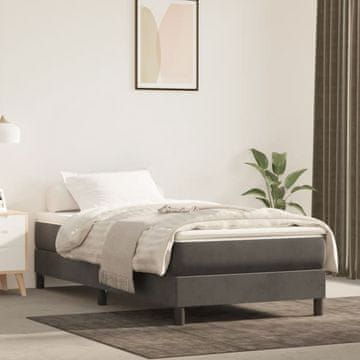 Vidaxl Madrac s džepićastim oprugama tamno sivi 100x210x20 cm baršun
