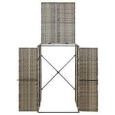 Vidaxl Spremište za kantu za smeće sivo 70 x 80 x 117 cm od poliratana