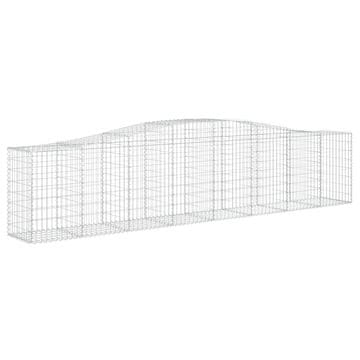 Vidaxl Gabionska košara s lukom 400x50x80/100 cm pocinčano željezo