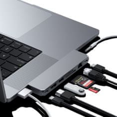 Satechi Pro Max priključna stanica, 1 x USB4, 1 x HDMI, 1 x USB-A3.0, 1 x micro/SD, siva