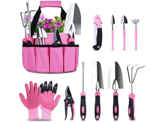 M.A.T Group set vrtnog alata 11 komada roze boje