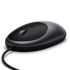 Satechi C1 miš, žična, USB-C, siva