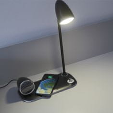 Tellur Nostalgia stolna svjetiljka, bežični punjač 15W, Bluetooth zvučnik 5W, crna