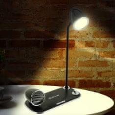 Tellur Nostalgia stolna svjetiljka, bežični punjač 15W, Bluetooth zvučnik 5W, crna