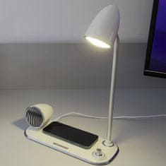 Tellur Nostalgija stolna svjetiljka, bežični punjač 15W, Bluetooth zvučnik 5W, bijela