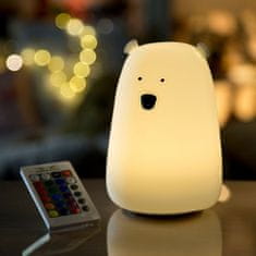 Rabbit&Friends silikonska svjetiljka s daljinskim upravljačem, medvjedić, bijela