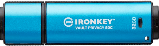 Kingston Ironkey USB ključ, 32GB, USB-C, metal (IKVP50C/32GB)