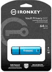 Kingston Ironkey Vault Privacy 50C USB ključ, 64GB (IKVP50C/64GB)