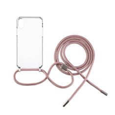 FIXED Pure Neck zaštitna maskica s ružičastom vezicom za Apple iPhone XR (FIXPUN-334-PI)