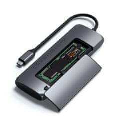 Satechi Hybrid Multiport adapter, HDMI 4K, 2x USB-A 3.1 Gen, aluminij, siva