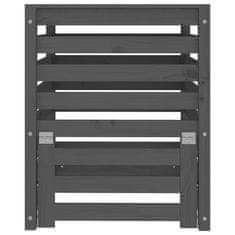 Vidaxl Komposter sivi 63,5 x 63,5 x 77,5 cm od masivne borovine