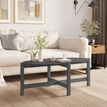 Vidaxl Klub stolić, sivi, 118x63x45 cm, masivni borov drvo