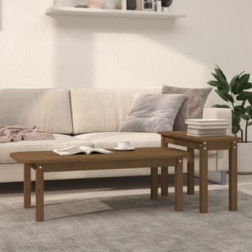 Vidaxl Set stolića za kavu, 2 komada, boje meda, borovine