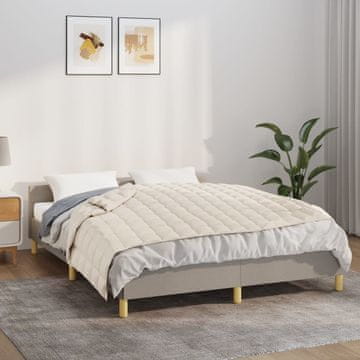 Vidaxl Utegnuta deka, krem, 135x200 cm, 6 kg, tkanina