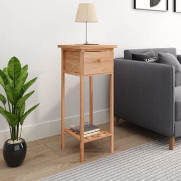 Vidaxl Pomoćni stolić s ladicom 25x25x60 cm Masivno orahovo drvo