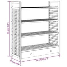 Vidaxl Stalak za cipele s ladicom 70x27x81 cm od masivnog drva oraha