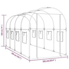 Vidaxl Prozirni staklenik 160x400x190 cm PVC i obojeni čelik