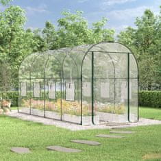 Vidaxl Prozirni staklenik 160x400x190 cm PVC i obojeni čelik