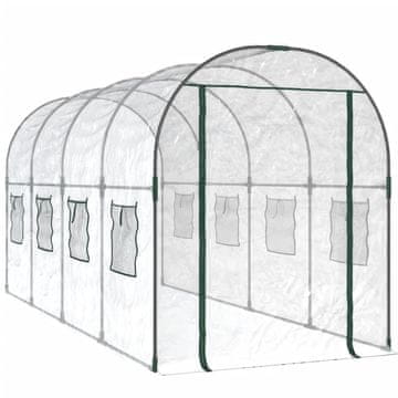 Vidaxl Staklenik prozirni 160x400x190 cm PVC i čelik obložen prahom