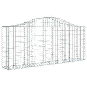 Vidaxl Gabionska košara s lukom 200 x 30 x 80/100 cm pocinčano željezo