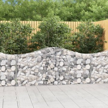 Vidaxl Gabionske košare, 2 kom, 200x30x80/100 cm, pocinčano željezo