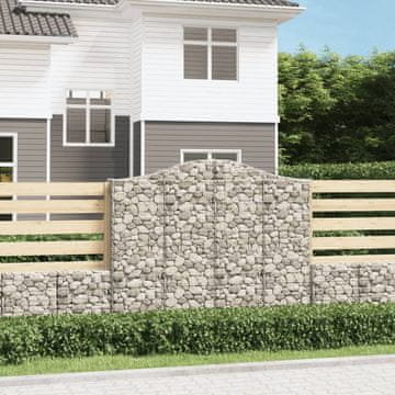 Vidaxl Lučna gabionska košara 200x30x160/180 cm pocinčano željezo
