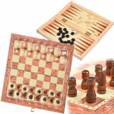 hurtnet 2u1 drvena šahovnica i dame 23x23cm