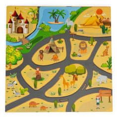 EcoToys Eva Puzle kockice pjenasta igra za igranje za djecu Safari 93x93cm