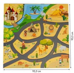 EcoToys Eva Puzle kockice pjenasta igra za igranje za djecu Safari 93x93cm