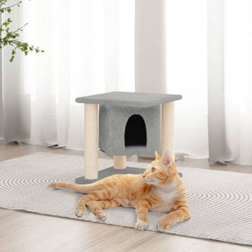 Vidaxl Grebalica za mačke sa sisal stupićima svijetlosiva 37 cm