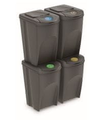 Prosperplast 4x 35L kante za odvajanje otpada, sive boje
