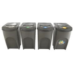 Prosperplast 4x 35L kante za odvajanje otpada, sive boje