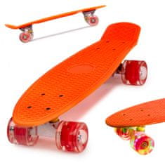 Ikonka Aga Frisbee skateboard LED kotači narančasti