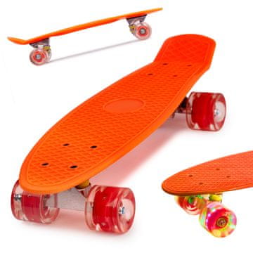 Ikonka Aga Frisbee skateboard LED kotači narančasti