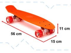 Ikonka Aga Frisbee skateboard LED kotači narančasti