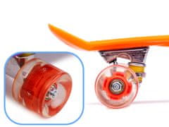 Ikonka Aga Frisbee skateboard LED kotači narančasti