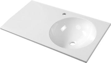 SAPHO JUNO Pravo Umivaonik, Lijevani Mramor, 80x47 cm, Bijeli