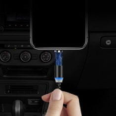MG 3in1 magnetski USB kabel + plug adapter Micro USB / USB-C / Lightning 1m, crno