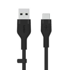 Belkin kabel, USB-C, USB-A, silikonski, 3m, crna (CAB008bt3MBK)