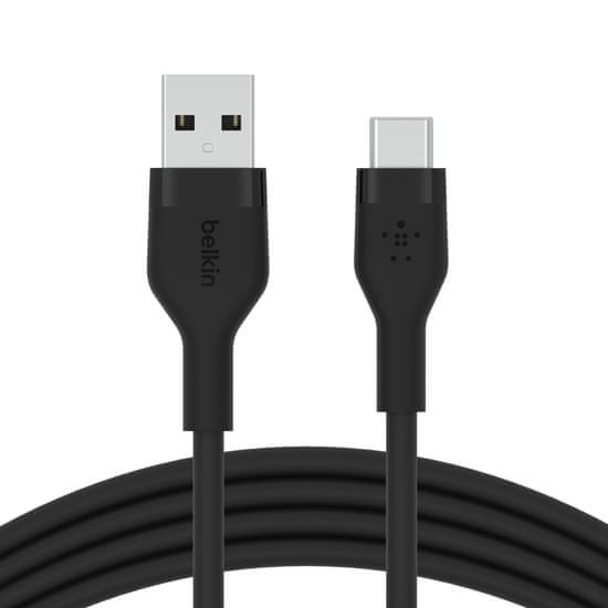 Belkin kabel, USB-C, USB-A, silikonski, 1m, crna (CAB008bt1MBK)