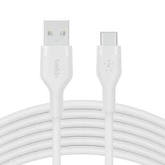 Belkin kabel, USB-C, USB-A, silikonski, 1m, bijela (CAB008bt1MWH)