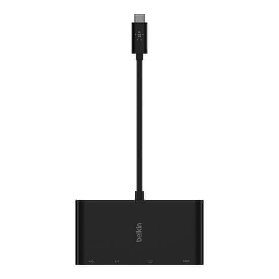 Belkin adapter, multimedijski, USB-C, GBE, HDMI, VGA, USB-A, crna (AVC005BTBK)