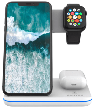 Canyon WS-303 bežična stanica za punjenje 3u1, 15W, bijela (CNS-WCS303W)